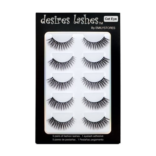 EMILYSTORES 5Pairs Multipack False Eyelashes Natural Fluffy Fake Eye Lashes Thick Wispy 3D Faux-M...