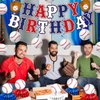 Baseball Birthday Party Decorations, Baseball Themed Party Decorations Include Happy Birthday Banner Baseball Hanging Swirls and Honeycomb Centerpiece Baseball Party Supplies