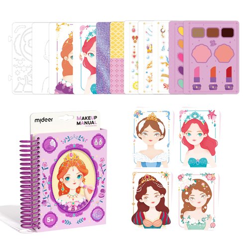 MiDeer Fashion Design Sketchbook with Watercolor Painting, Princess Dress-up Activity Book with S...