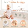 oiimllby Baby Teething Toy, High Chair Suction Cup Toys for Infant Toddlers 0-6M, Food Grade Silicone Teether, Educational Parent-Child Baby Toys, Montessori Sensory Toy for Babies 6-12Months (Beige)