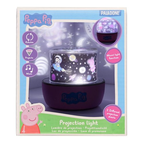 Paladone Peppa Pig Projection Light - Officially Licensed Projector Lamp with Sounds & Interchangeable Scenes, 4 Light Modes, Bedtime Soothing Night Light