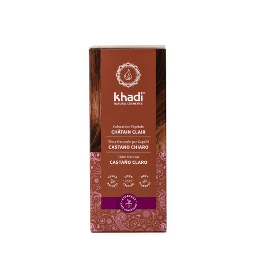 khadi Ayurvedic Natural Hair Color, 100% herbal, vegan, PPD & chemical free, certified natural cosmetics for healthy hair (LIGHT BROWN, 1 Pack (1 x 3.5oz))