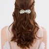 EVER FAITH Wedding Austrian Crystal Hair Barrette Clip, Rhinestone Waterdrop Bowknot Hair Accessories for Women Iridescent Clear AB Gold-Tone