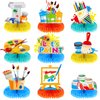Gersoniel 9 Pieces Paint Party Decorations Art Honeycomb Centerpiece Paint Splatter Party Supplies for Art Painting Theme Birthday Party Baby Shower Decorations