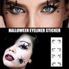 AUOCATTAIL Halloween Eyeliner Stickers Eye Shadow Stickers Face Temporary Tattoos Decals Spider Web Makeup for Women Girls 4 Pairs