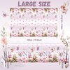 Pymurod 3pcs Fairy First Birthday Decorations Fairy One Tablecloth Little Fairy Garden Table Cover, Fairy 1st Birthday Party Supplies Floral Fairy Table Cloth Baby Shower Decorations