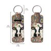 Gearider Mandala Cow Print Stylish Chapstick Holder Keychain, Lip Balm Protective Case