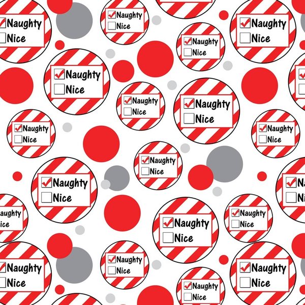 GRAPHICS & MORE Premium Gift Wrap Wrapping Paper Roll Pattern - Holiday Christmas New Years - Naughty Not Nice Funny