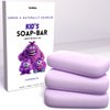 KELEBS Hypoallergenic Kids Soap Bar 3-Pack - Organic & Gentle Lavender Oil Body Wash for Children - Natural Ingredients, Fun Bath Time