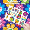 8 Sheets (96PCS) 60s Temporary Tattoos Theme Tie Dye Hippie Birthday Party Decorations Favors Supplies Stickers for Adults Kids Gifts Classroom School Prizes Rewards