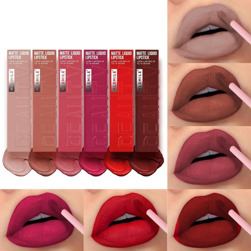 IMGDD Matte Liquid Lipstick, Matte Velvet Lip Gloss, Lip Makeup Gift for Women (6 set)