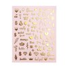 Impressed 5 Sheets Gold Holographic Nail Art Stickers - 500+ Small Customized Nail Decals for Fake Nail Design Decorations – Cute Salon Nails Accessories - Manicure Décor Supplies for Women and Men