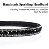 salbsever Black Rhinestone Headband Glitter Crystal Headbands Non-Slip Rhinestone Headbands Black Narrow Bling Hair Band for Women Gifts