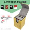 Dmoicols Sparkly Card Deck Box Holds 100+ Single Sleeved Cards,Leather Card Storage Case,MTG Commander Deck Box with 2 Dividers fit TCG CCG Magic Cards Vertical (Sparkly Yellow Piece)