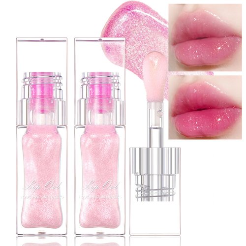 LemonSac 2PCS Color Changing Lip Oil, Magic Color Changing Lip Oil V2, Lip Oil Cosmetics,Warm Change Moisturizing Lip Gloss, Conversion Lip Glow Oil Non-Sticky Primer Lip Tint