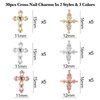 Kurilai 3D Cross Nail Charms for Acrylic Nails, 30pcs Cross Nail Decorations for Nail Art, Punk Nail Design Metal Nail Supplies, Alloy Cross Nail Studs for Women Girl DIY Jewelry Cellphone Crafts