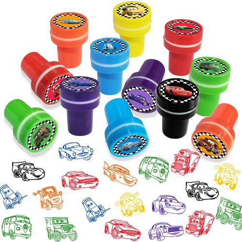 MLEDUY Cars Birthday Party Supplies, 24Pcs Cars Theme Stamper Party Favors, Cars Goodie Bag Stuffers for Cars Party Decorations