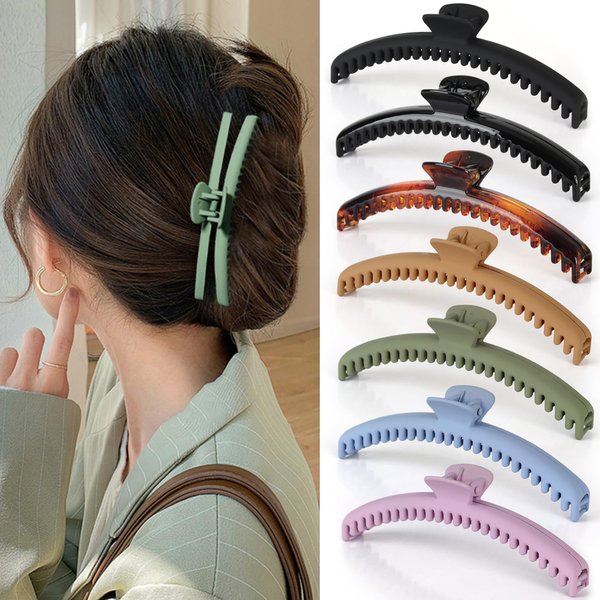 Hold Everything Hair Claw Clip for Thick and Thin Hair Big Hair Barrettes for Women and Girls Straight Wavy and Curly Hair Strong Hold Claw Clip With 52 teeth (7-Color)