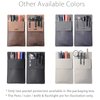 Pocket Protector, Leather Pen Pouch Holder Organizer, for Shirts Lab Coats, Hold 5 Pens, Designed to Keep Pens Inside When Bend Down. No Breaking of Pen Clip. Thick PU Leather, White, 2 Per Pack.