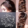 100cm / 39.3in Bridal Wedding Jewelry Hair Accessories: Crystal Rhinestone Hair Pins, Pearl Flower Hair Clips & Pearl Headpiece
