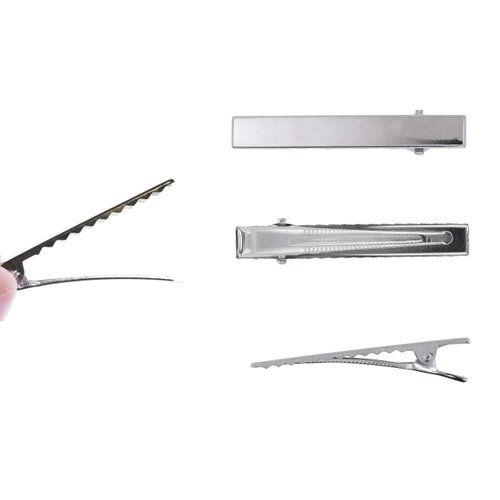 Metal Alligator Hair Clips for Hair Bows, Thick Thin Hair Cutting, Hairdressing, Curl, Professional Salon, Women & Girls by Mandala Crafts, Silver, Pack of 200, 5.6CM or 2.25 Inches