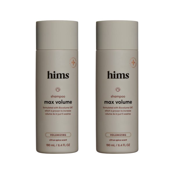 hims Max Volume Shampoo 2 Pack - Volumizing Shampoo for Men with Biotin - Citrus Spice - Men's Natural Shampoo Adds Volume, Shine & Bounce - 2 x 6.4 fl oz Bottles