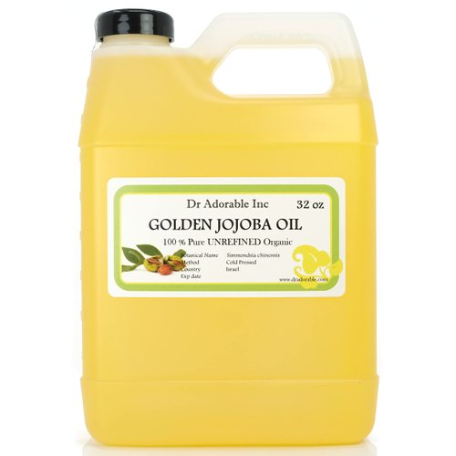 Dr Adorable - 32 oz - Jojoba Oil Golden - 100% Pure Natural Unrefined Organic Cold Pressed