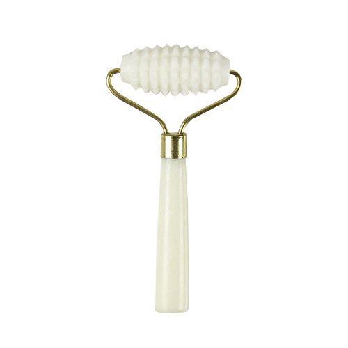 The Vintage Cosmetic Company Jade Facial Roller, Textured Roller Facial Workout, Helps Reduce Puffiness for Youthful Glow, Skincare Accessory, Jade Design