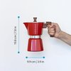 GROSCHE Milano 6 Espresso Cup, 9.3 oz Red Stovetop Espresso Maker - Italian Moka Pot