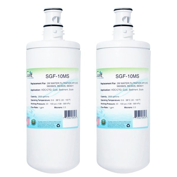 Swift Green Filters SGF-10MS Compatible Commercial Water Filter for HF10-MS, 5603929, HC350S, 5609311, Made in USA (1 Pack), White (2 Pack)