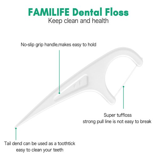 FAMILIFE Floss Picks, 240 Count Unflavored Dental Floss Picks, Tooth Picks Flossers with 4 Travel Handy Cases, Helps to Fight Tooth Decay and Keep Your Teeth Clean, Floss Sticks for Family