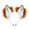 Fox Cat Fur Ears Hair Headwear Wolf Animal Halloween Cosplay Costume Faux Cat Fox Long Fur Ears Anime Costume Headband Brown