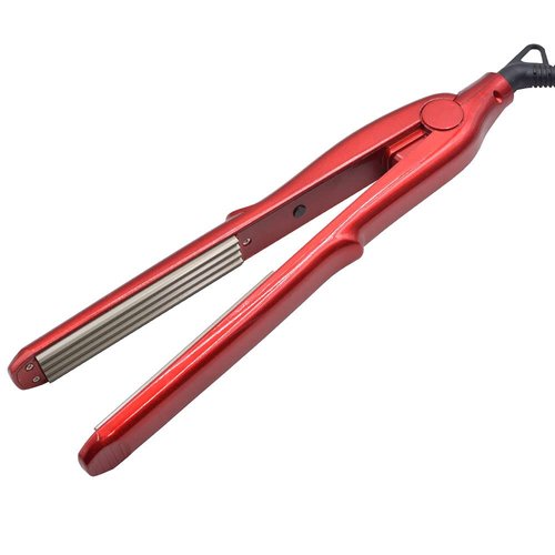 Pro Hair Crimper Small Wave Curling Iron Ceramic Hair Straightener Crimping Iron Plate Corrugated Irons for Women Girls Short Long Hair Volumizing Fluffy Hairstyle (Red)