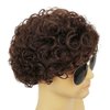 Amnenl Mens Afro Brown Short Wigs 70s 80s Rocker Curly Wig Kinky Synthetic Wigs for Cosplay Halloween Wig(Dark Brown)