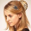 2Pcs Halloween Rhinestone Black Hair Clips for Women and Girls Black Horror Gem Crystal Gorgeous Barrette Hairpin (Spider)