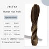 Sew in Hair Extensions Real Human Hair,Balayage Weft Hair Extensions Human Hair Dark Brown Highlighted Ash Brown Hair Extensions Human Hair Bundles Hand Tied Weft Hair Extensions Human Hair 22" 120G