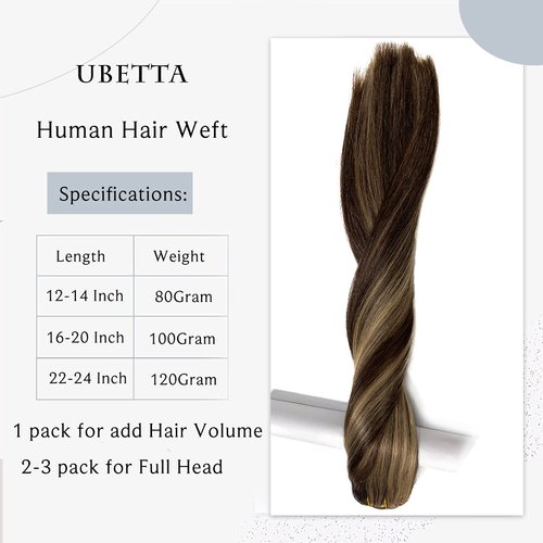 Sew in Hair Extensions Real Human Hair,Balayage Weft Hair Extensions Human Hair Dark Brown Highlighted Ash Brown Hair Extensions Human Hair Bundles Hand Tied Weft Hair Extensions Human Hair 22" 120G