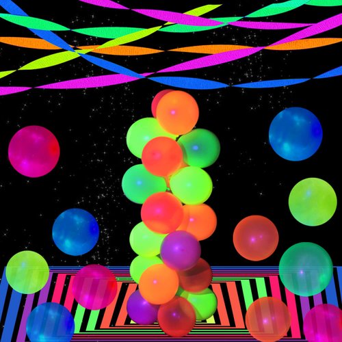 888 feet Glow Party Neon Streamer Decorations Glow Crepe Paper Streamers UV Reactive Fluorescent Neon Paper Streamers Glow in The Dark Party Supplies and Decorations Wedding Birthday Blacklight Party