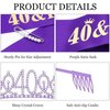 Casoty Purple 40th Birthday Sash and Tiara for Women, 40th Birthday Decorations for Women, 40th Crown and 40 & Fabulous Sash Set, Happy 40th Birthday, 40 Birthday Gifts for Women