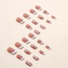 YoYoee French Press on Nails Short Square False Nails Butterfly Fake Nails Full Cover Cute Nails Tips for Women and Girls 24PCS