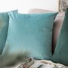 MIULEE Pack of 2 Velvet Pillow Covers Decorative Square Pillowcase Soft Solid Cushion Case for Spring Sofa Bedroom Car 22x22 Inch 55x55 cm Aqua Green