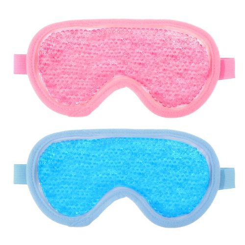 Dimeho 2 PCS Cooling Eye Mask Eye Ice Pack for Puffy Hot/Cold Bead Eye Patch Reusable Gel Compress Eyemask Silky Sleep Pads for Tired Dry Eyes Bags Dark Circles Post