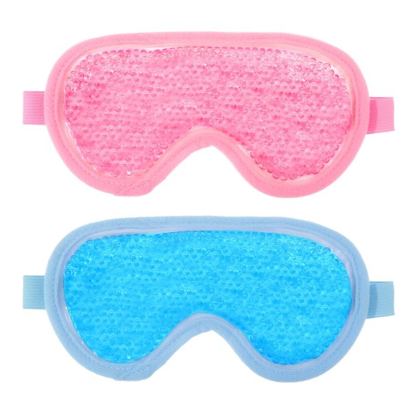 Dimeho 2 PCS Cooling Eye Mask Eye Ice Pack for Puffy Hot/Cold Bead Eye Patch Reusable Gel Compress Eyemask Silky Sleep Pads for Tired Dry Eyes Bags Dark Circles Post