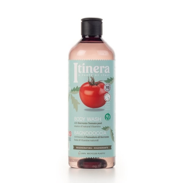 Itinera Regenerating Body Wash with Sorrento tomato peel (12.51 fl oz) - with Aloe vera and Glycerine - Vegan Friendly - 95% Natural Origin Ingredients
