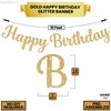 KatchOn, Cursive Glitter Gold Happy Birthday Banner - Pre-Strung, 10 Feet, No DIY | Real Gold Birthday Party Decorations | Gold Happy Birthday Sign for Girls, Gold Happy Birthday Decorations for Women