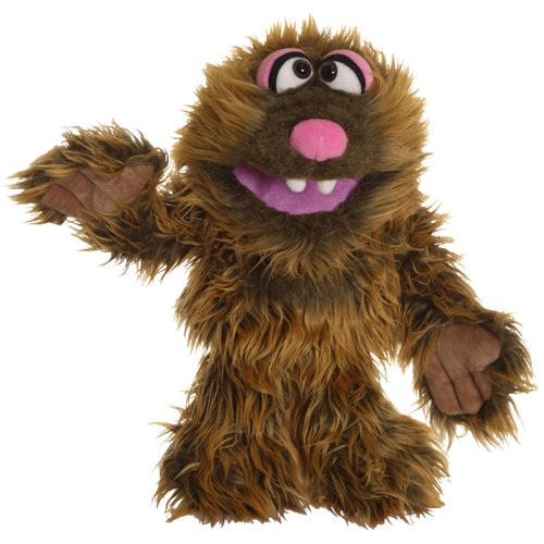 Living Puppets 12-Inch Plush Friendly Brown Monster Hand Puppet - Fine European Design, Ultra-Soft and Cuddly, Promotes Child Development, Safety Certified, Teacher-Recommended for Boys and Girls