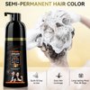 Ofanyia Black Hair Dye Shampoo, Black Hair Shampoo for Gray Hair Coverage, Herbal Ingredients Instant Black Hair Dye Shampoo for Women Men, 3 in 1 Black Hair Dye Shampoo 3 In 1, 420ML/14.2FL.OZ