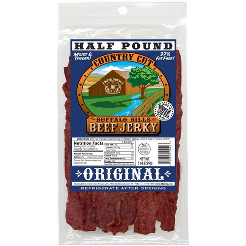 Buffalo Bills 8oz Original Country Cut Beef Jerky Pack (moist & tender mildly flavored beef jerky)