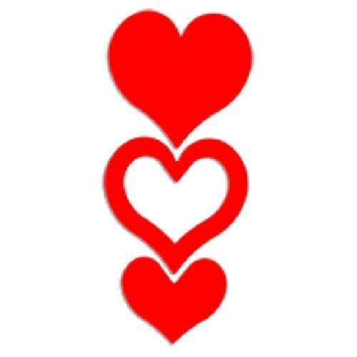 Tanning Bed Body Stickers 3 Part Heart Temporary Tattoo Pack of 100