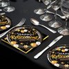 40pcs retirement Party Supplies,include Black and gold 20 Plates, 20 Napkin,Used for retirement Party Decoration (retirement（AAA）)